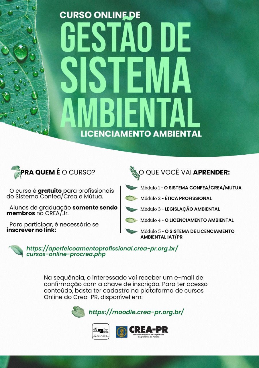 Gestão de Sistema Ambiental – Licenciamento Ambiental – Crea-PR e AGB