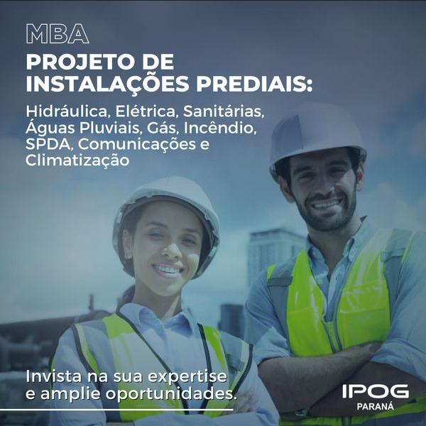 Projeto de Instalações Prediais: Hidráulica, águas pluviais, gás, incêndio – Ipog