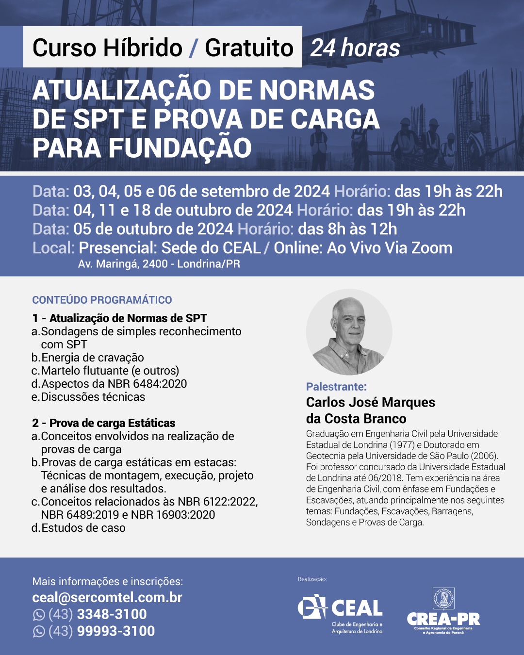 Atualização de Normas de SPT e Prova de Carga para Fundação – CEAL