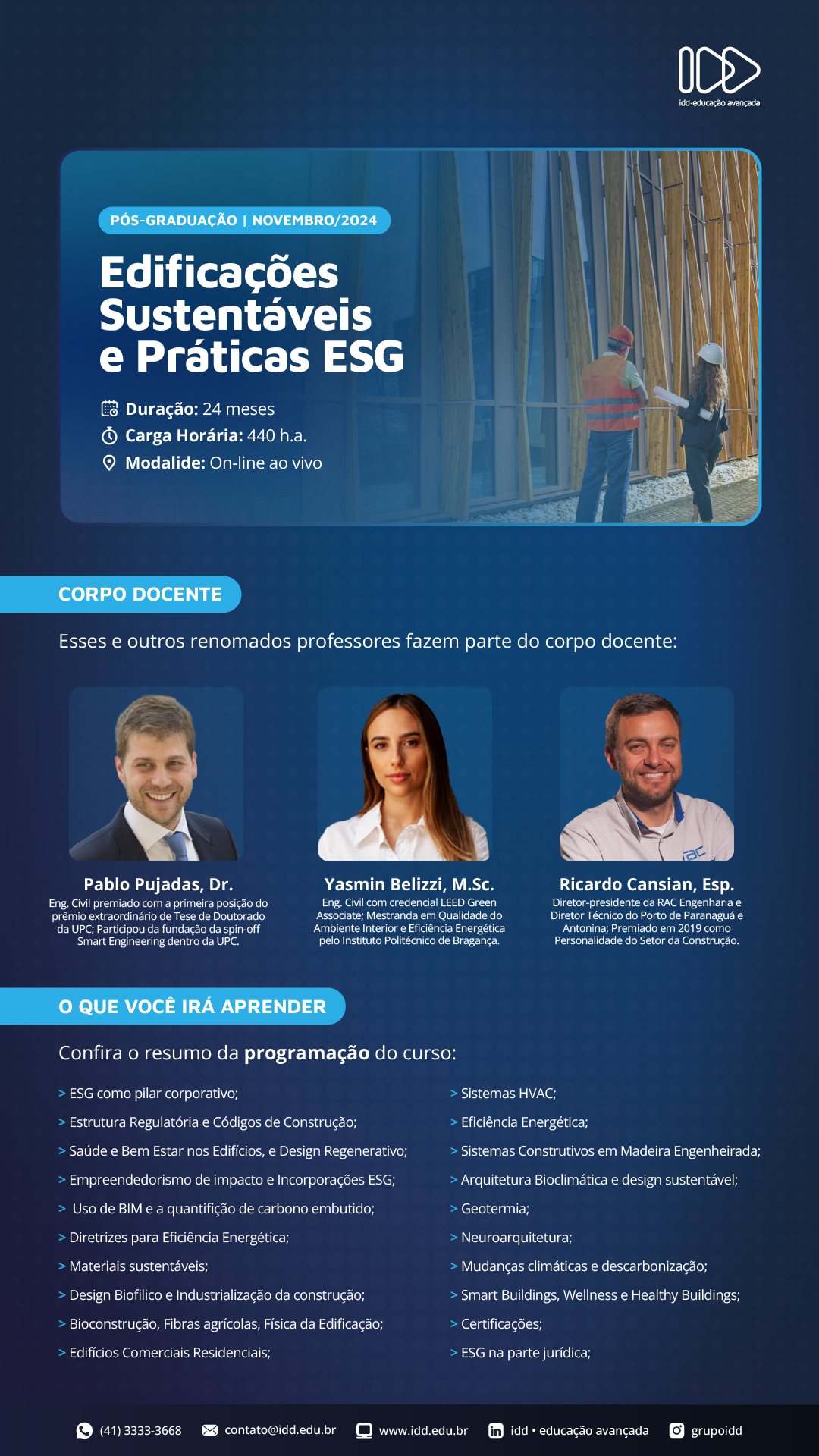 Edificações Sustentáveis e Práticas ESG – IDD