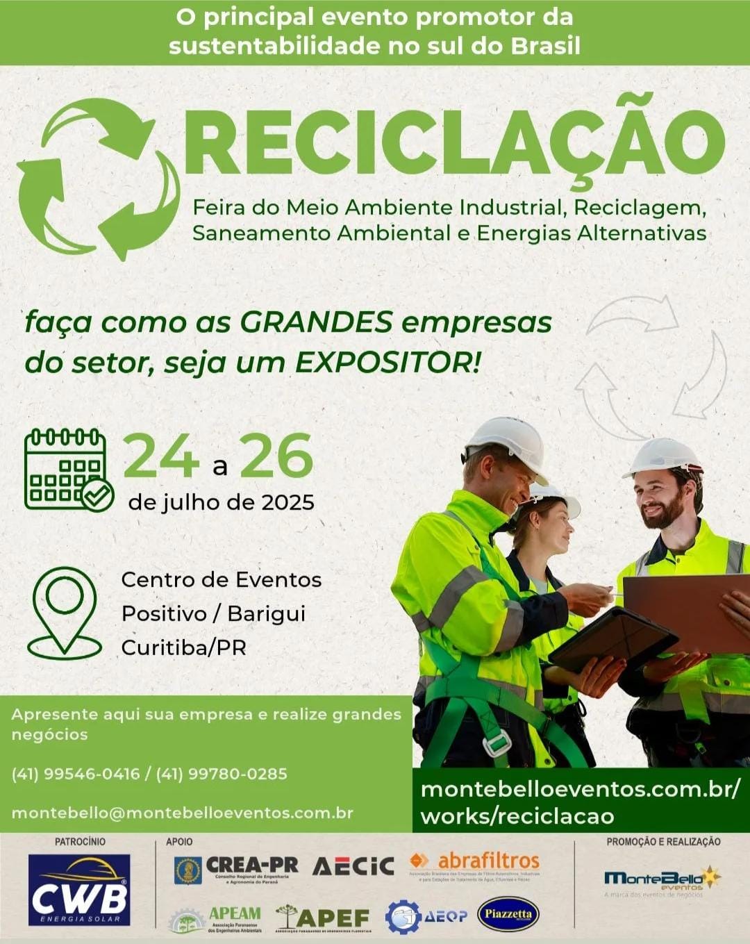 RECICLAÇÃO – Feira do Meio Ambiente Industrial, Reciclagem, Saneamento Ambiental e Energias Alternativas.