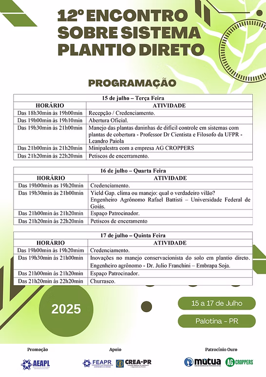 12º Encontro Sobre Plantio Direto – AEAPL