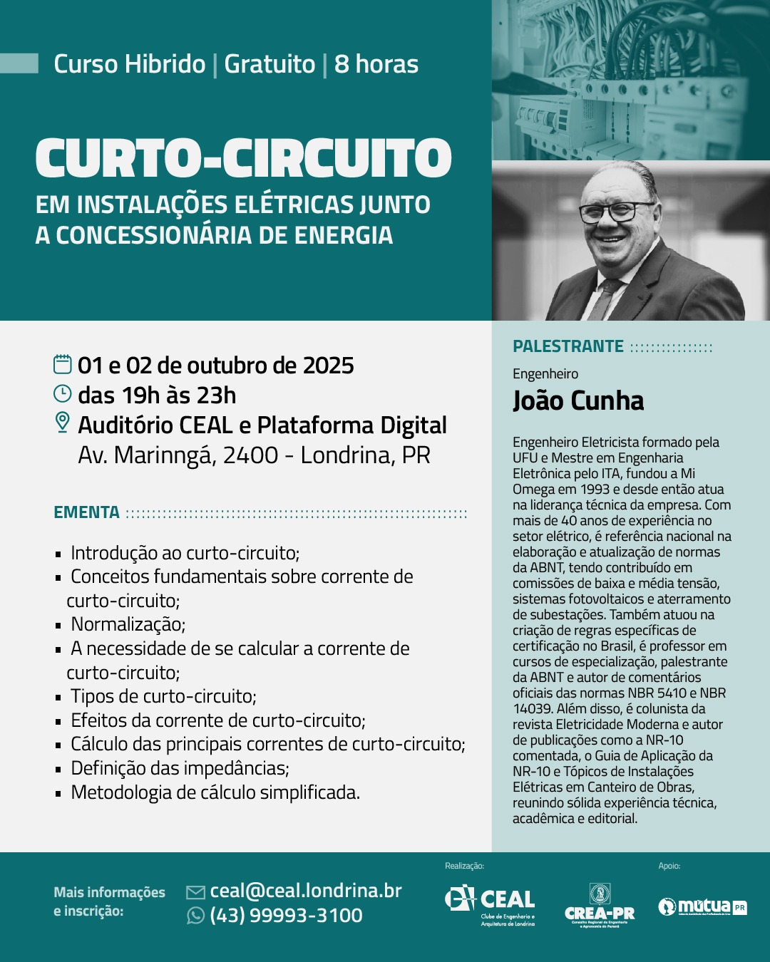 Curto-circuito em Instalações Elétricas junto a Concessionária de Energia – CEAL