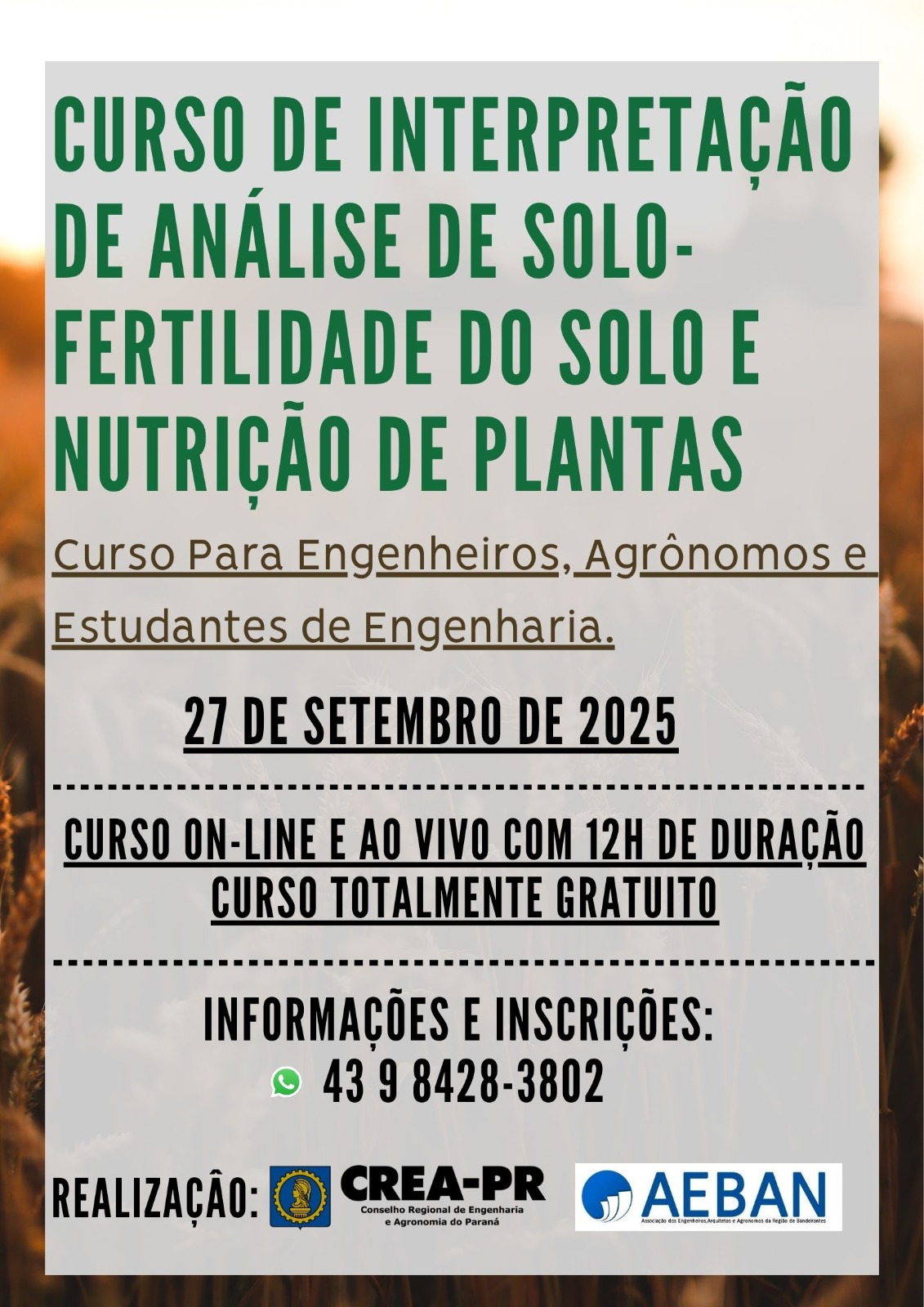 Interpretação de Análise de Solo- Fertilidade do Solo e Nutrição de Plantas – AEBAN