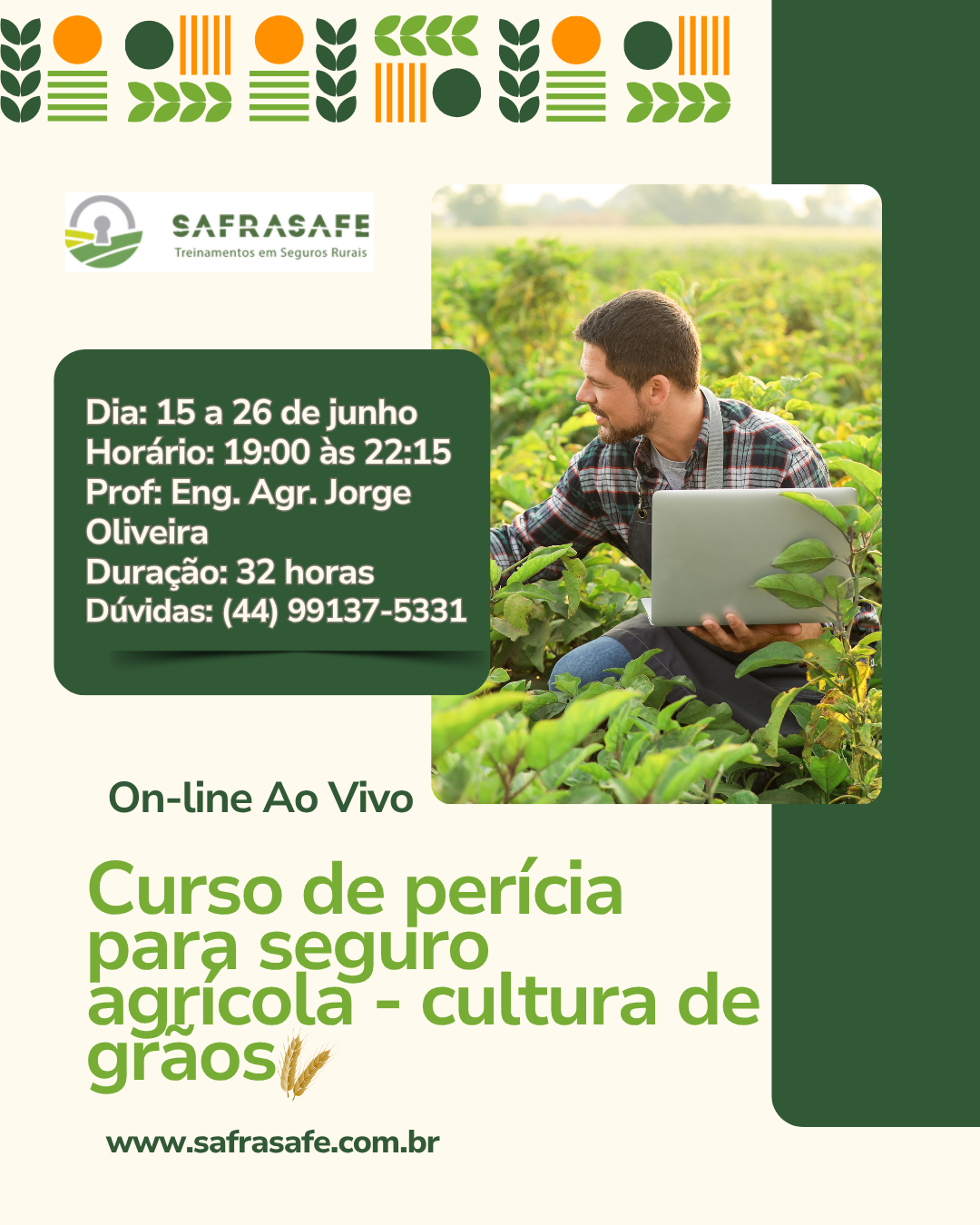 Curso de Perícia para Seguro Agrícola – Cultura de Grãos (Básico ao Avançado) – Agroservice