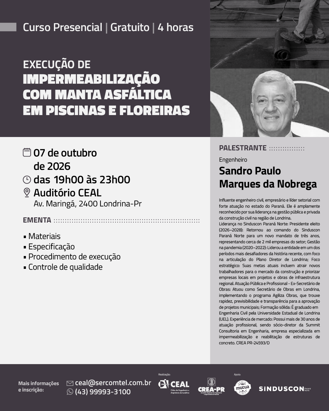 Execução de Impermeabilização com Manta Asfáltica em Piscinas e Floreiras