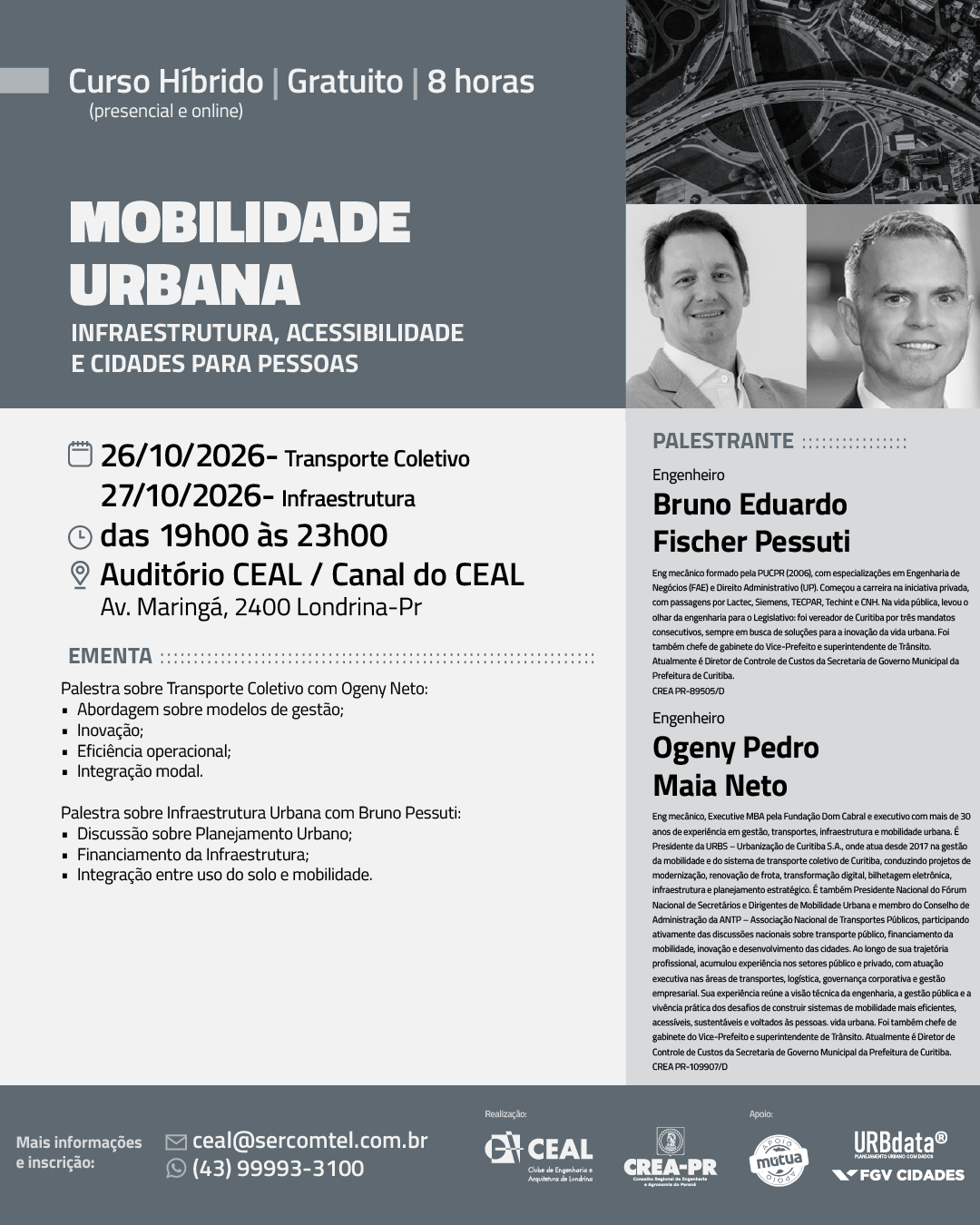 Mobilidade Urbana – Infraestrutura, Acessibilidade e Cidades para Pessoas – CEAL
